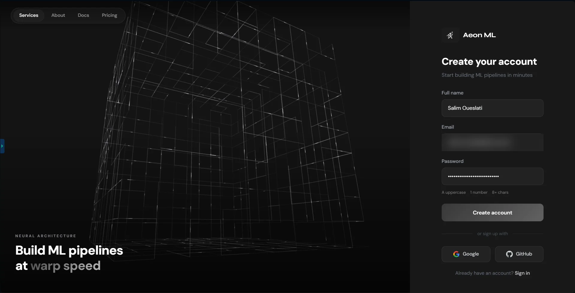 Aeon Labs: Machine learning, end to end.