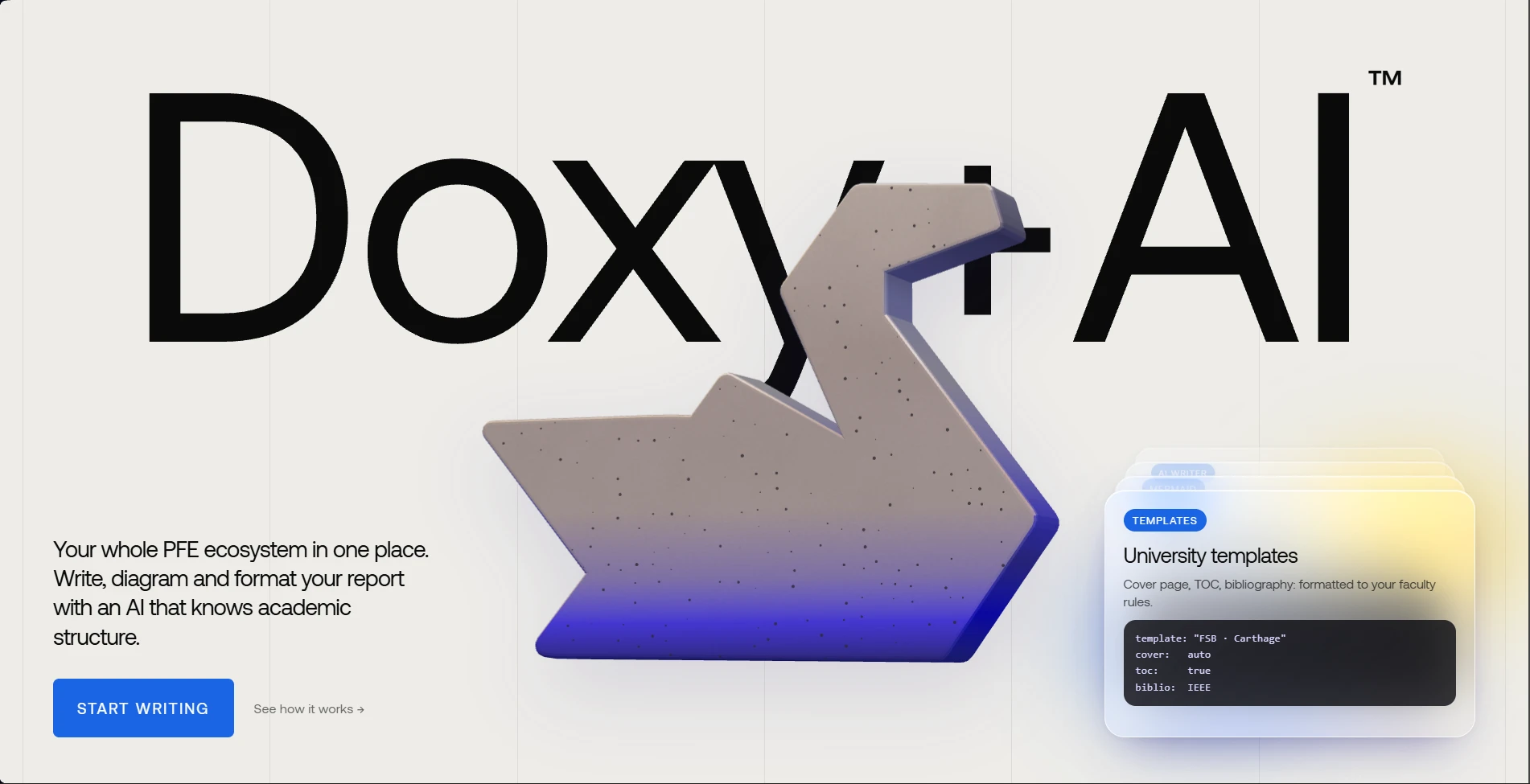 Doxy+AI: Write, diagram and export your PFE.