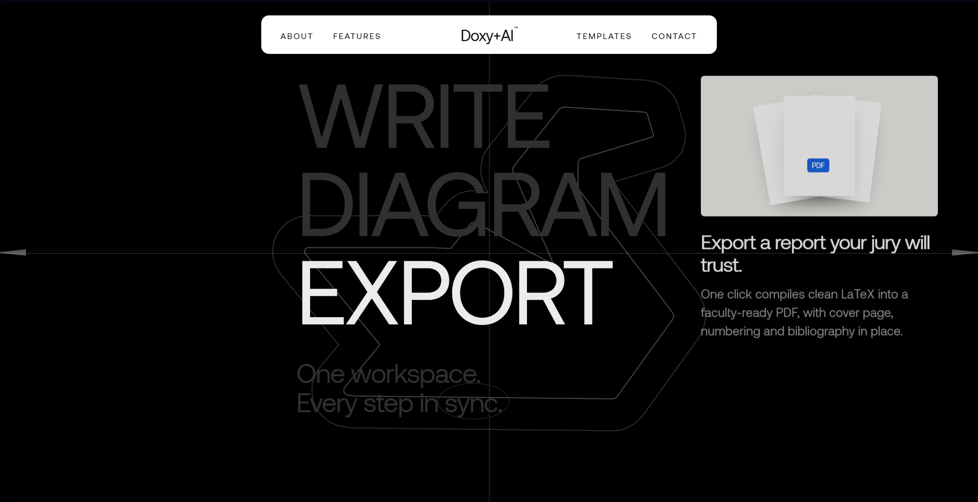 Write, diagram, export: export