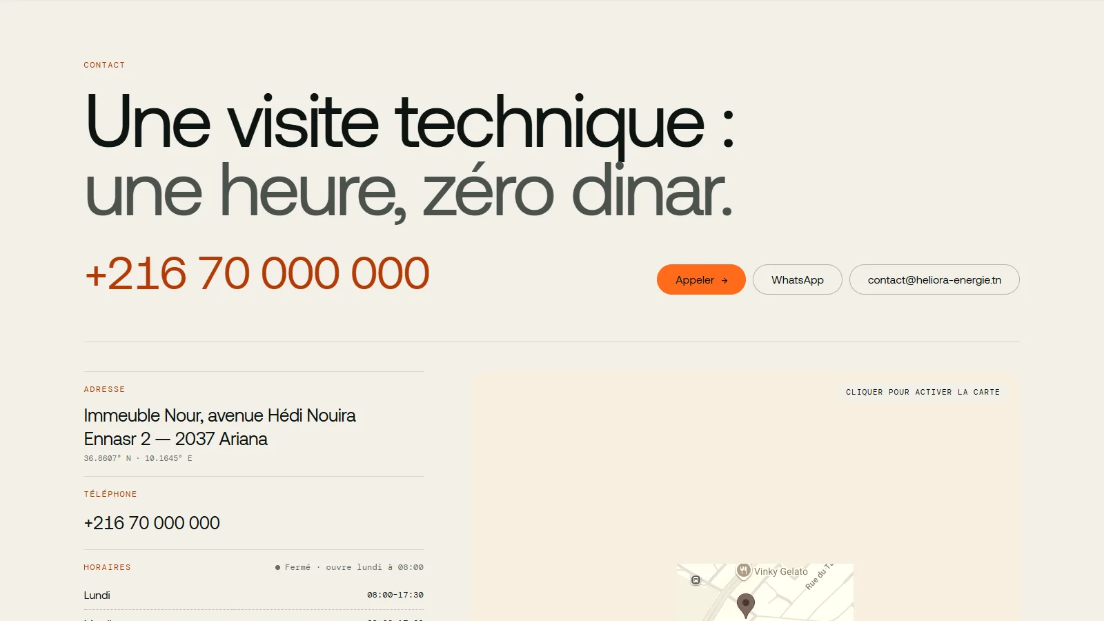 A site visit: one hour, zero dinars